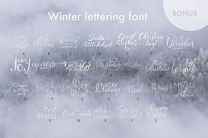 Winter lettering Font preview